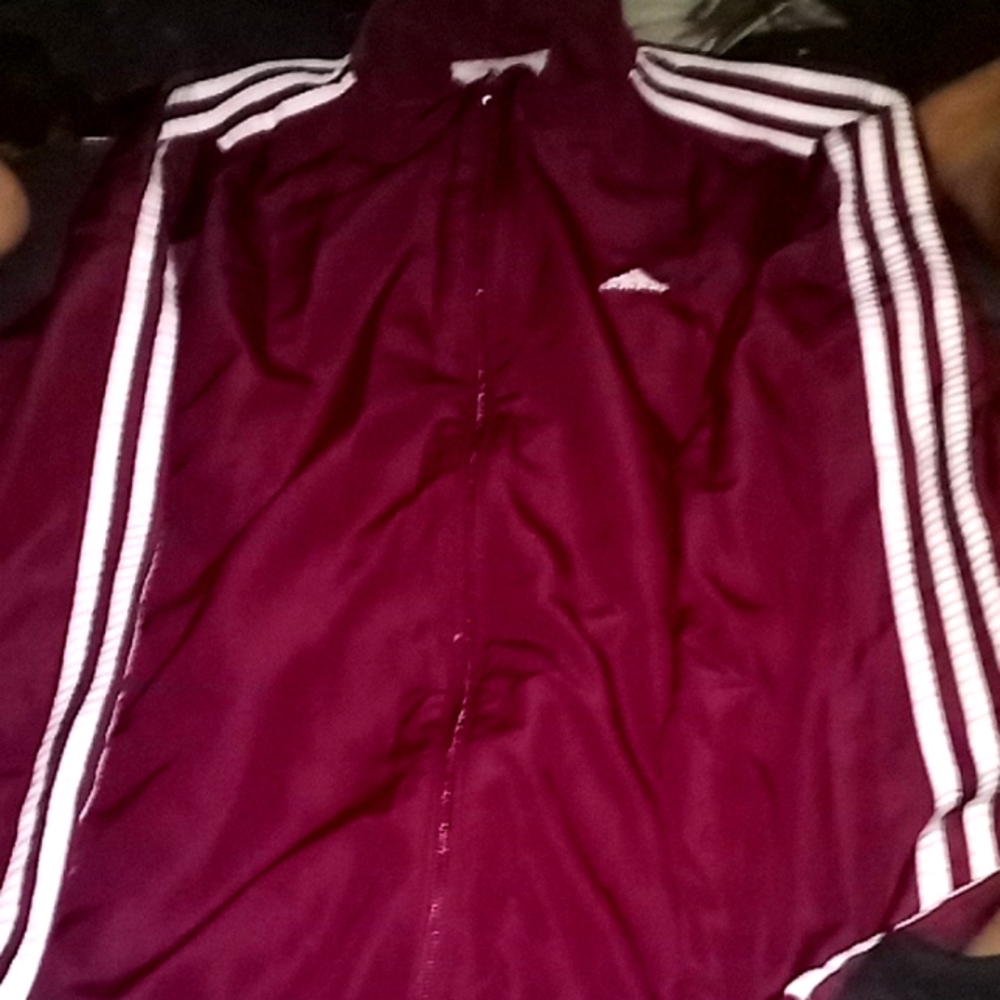 Like New Adidas Qatar burgundy jacket.Size Large.Retail $60.Yours for only $25.